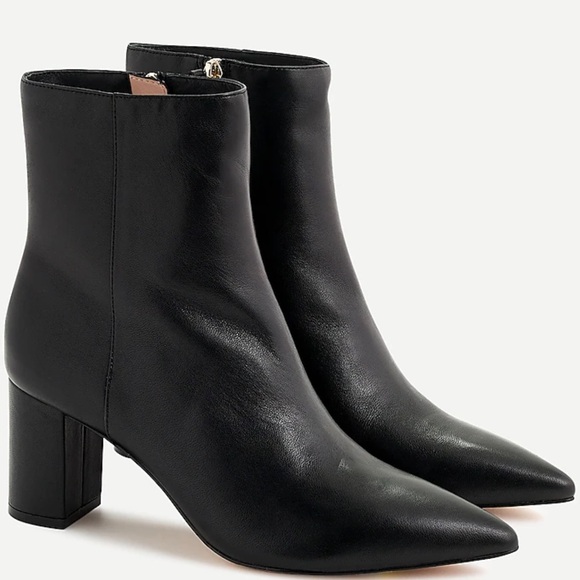 J.Crew Sadie Black Leather Ankle Boots Like New Size 10. - Picture 2 of 12